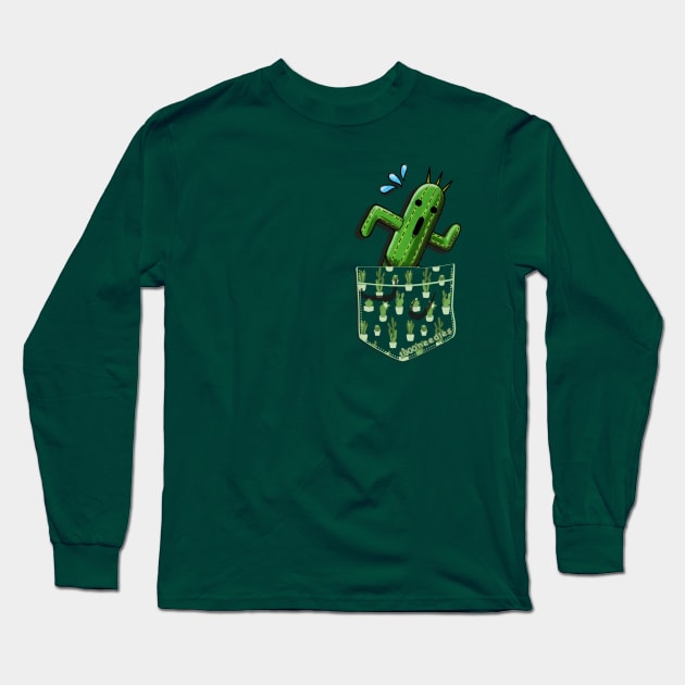 Cactuar in your pocket! Long Sleeve T-Shirt by AlexRoivas